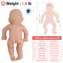 Load image into Gallery viewer, Vollence 11 Inch Full Silicone Baby Doll,Not Vinyl Material Dolls,Eyes Open Reborn Baby Doll
