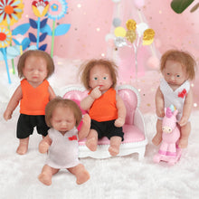 Load image into Gallery viewer, Vollence 4.7 inch Eye Closed Mini Full Silicone Baby Dolls with Bone Pocket Doll with Hair
