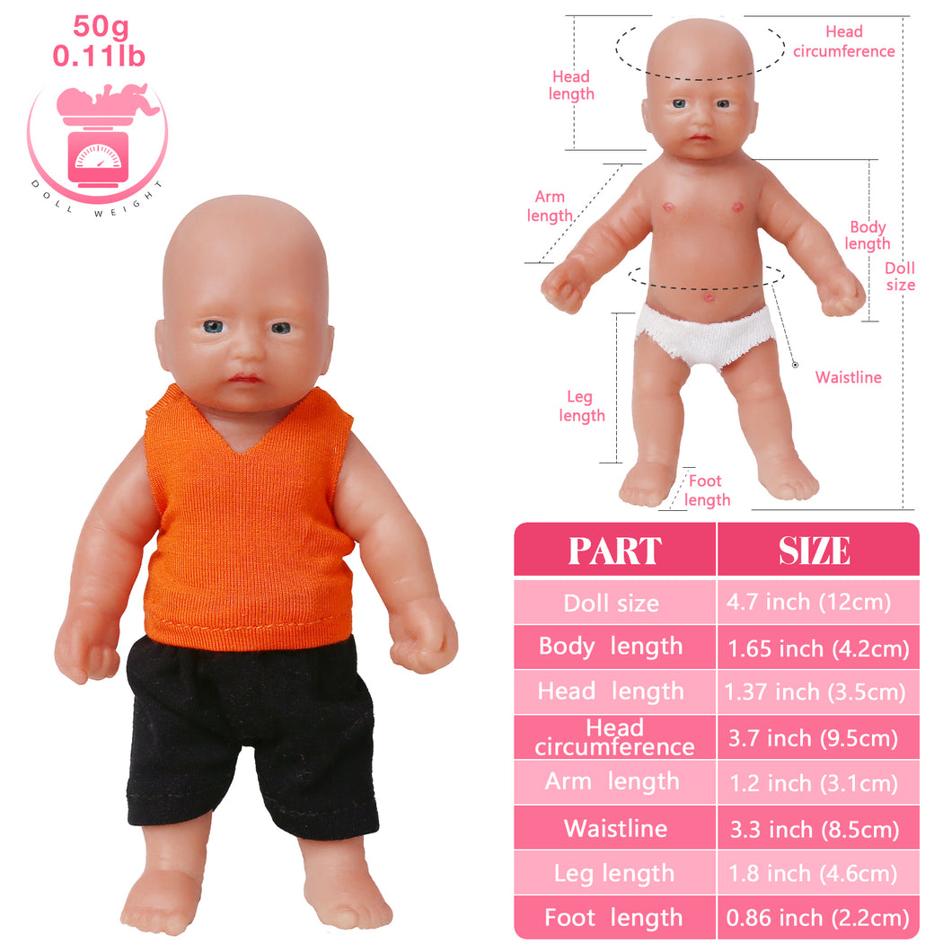 Vollence 4.7 inch Eye Open Full Silicone Mini Baby Dolls Real Baby Dolls