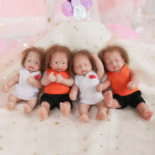 Load image into Gallery viewer, Vollence 4.7 inch Mini Full Silicone Baby Dolls with Bone Pocket Doll with Hair
