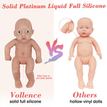 Load image into Gallery viewer, Vollence 11 Inch Full Silicone Baby Doll,Not Vinyl Material Dolls,Eyes Open Reborn Baby Doll
