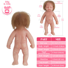 Load image into Gallery viewer, Vollence 4.7 inch Mini Full Silicone Baby Dolls with Bone Pocket Doll with Hair
