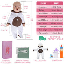 Load image into Gallery viewer, Vollence 14 inch Real Baby Doll Newborn Baby Doll Full Body Silicone
