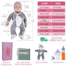 Load image into Gallery viewer, Vollence 14 inch Eye Closed Full Silicone Baby Dolls, Non Vinyl Dolls
