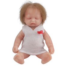 Load image into Gallery viewer, Vollence 4.7 inch Mini Full Silicone Baby Dolls with Bone Pocket Doll with Hair
