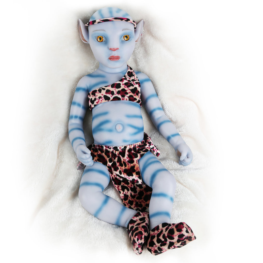 Vollence 20 inch Golden Eyes Avatar Sleeping Full Silicone Baby Doll