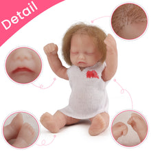 Load image into Gallery viewer, Vollence 4.7 inch Mini Full Silicone Baby Dolls with Bone Pocket Doll with Hair
