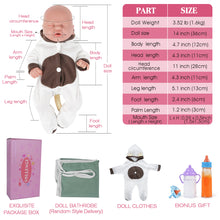 Load image into Gallery viewer, Vollence 14 inch Realistic Reborn Baby Doll, Can Take a Pacifier
