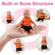 Load image into Gallery viewer, Vollence 4.7 inch Eye Closed Mini Full Silicone Baby Dolls with Bone Pocket Doll
